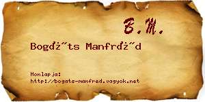 Bogáts Manfréd névjegykártya